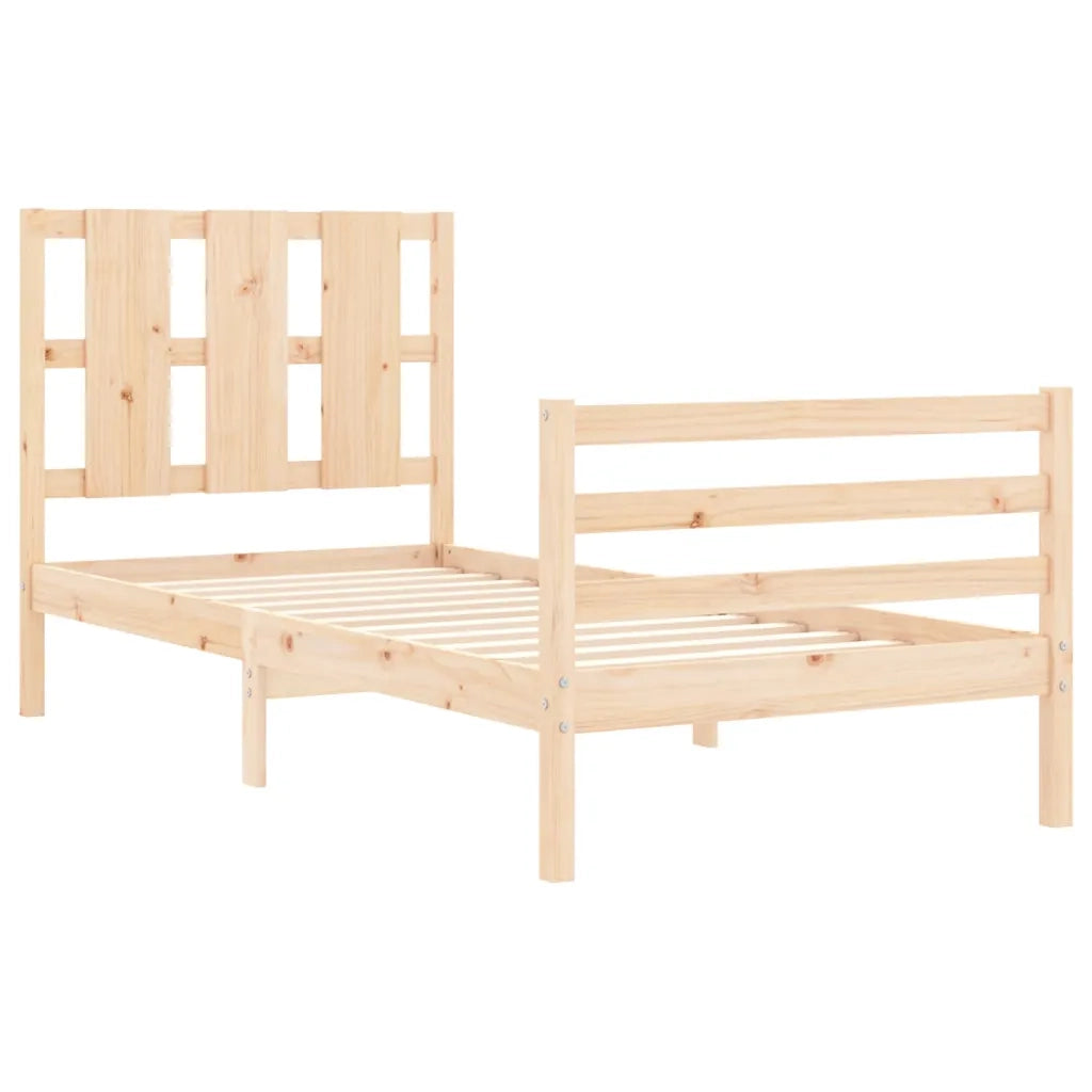 Giroletto con Testiera-Struttura Letto con testiera 100x200 cm in Legno Massello 511835