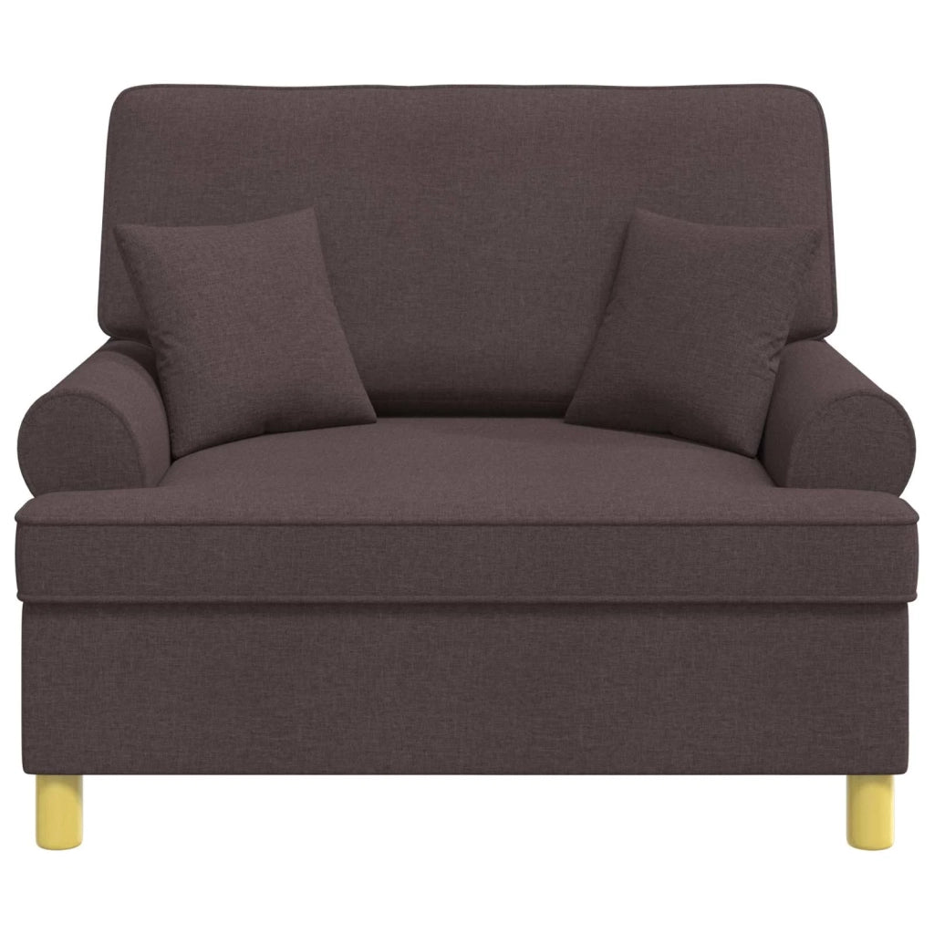 Poltrona con cuscini Marrone Scuro Tessuto 42043508