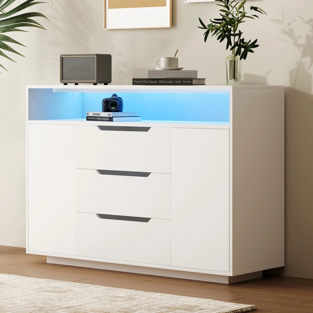 Armadio Multifunzione con Ripiani, Cassetti e Ante ¨C MINIMAL ¨C Bianco Opaco