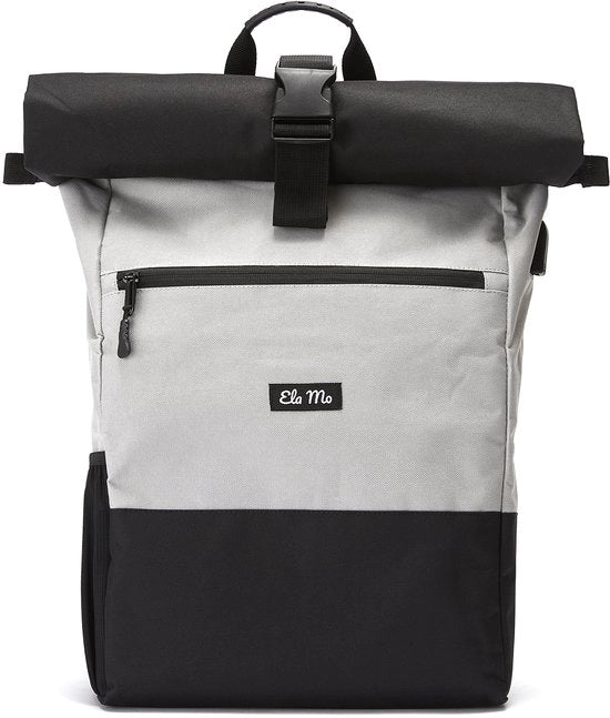 Borsa per donna e uomo | Bell'aspetto e progettata bene | Per università, viaggi, tempo libero e lavoro | Con tasca per laptop e tasca antifurto | Grigio