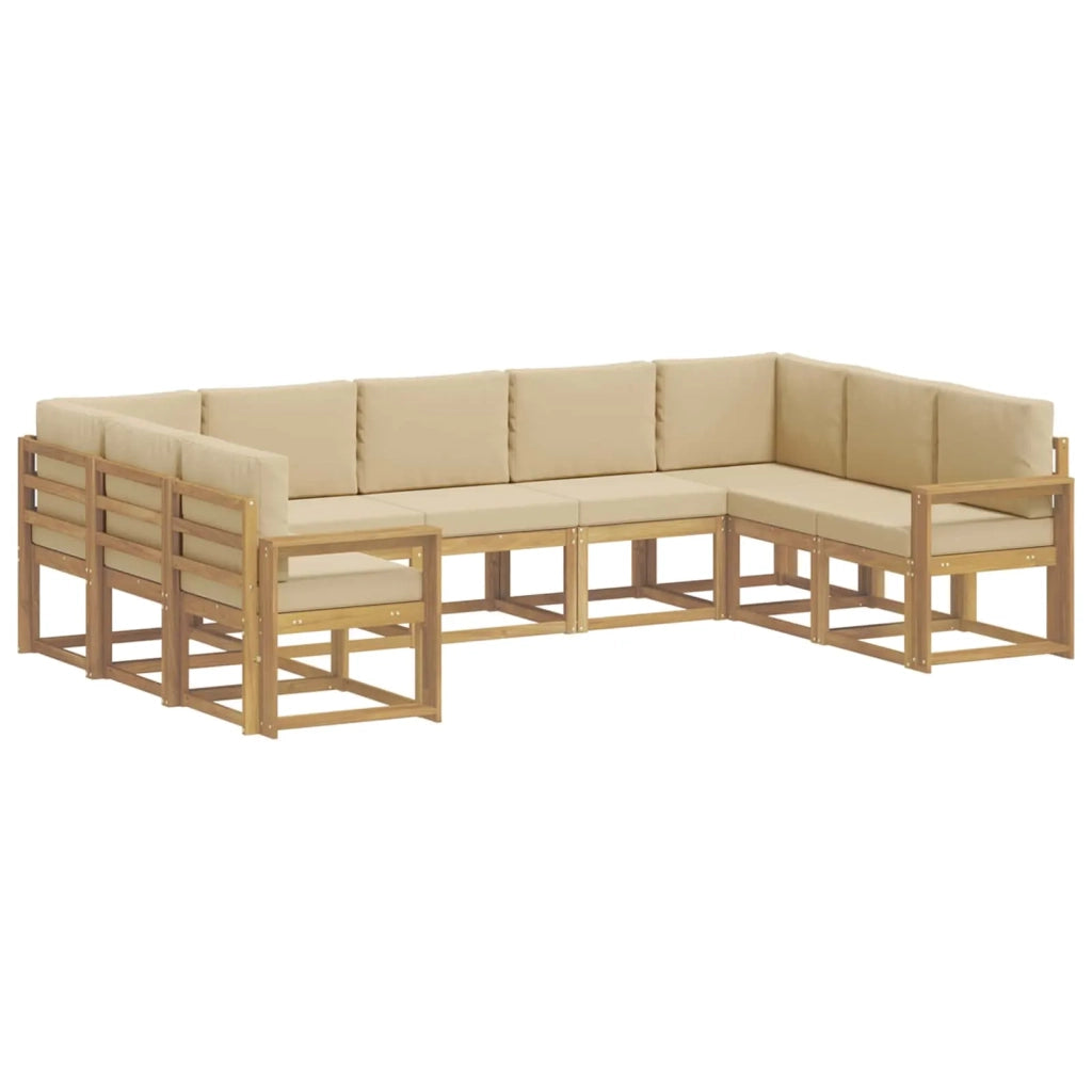 Set di divani da esterno 9 pz Bianco e Beige 3388227