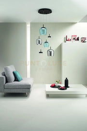 SOSPENSIONE NINA 6 LUCI NERO 3000K 2700LM 45W D.45CM VETRI ACQUISTABILI SEPARATAMENTE