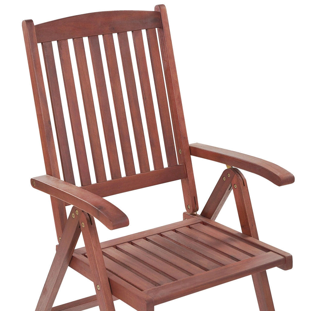 Set di 6 sedie da giardino Cuscino in legno scuro di acacia regolabile pieghevole per esterni in stile rustico country