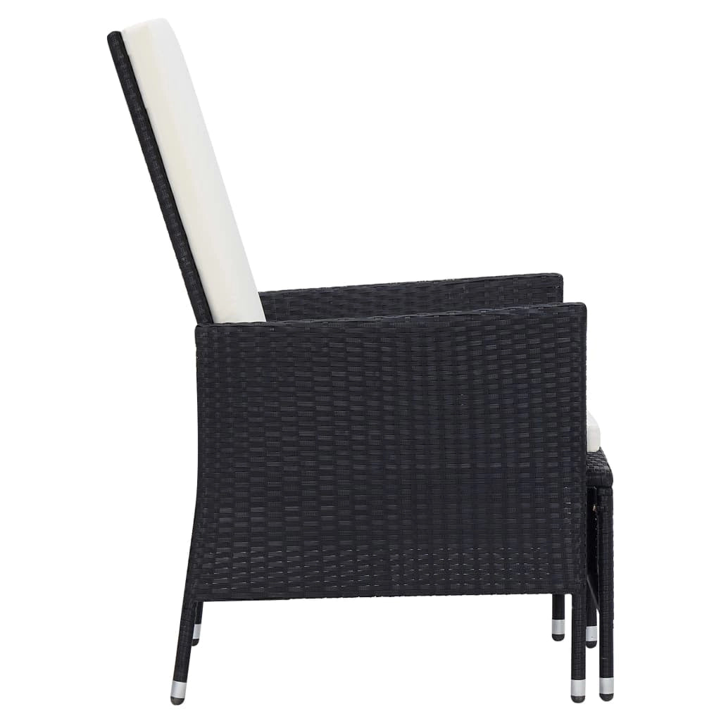 Set di mobili da giardino mobili da esterno set da 2 pezzi con cuscini resina intrecciata nera 02_0015907