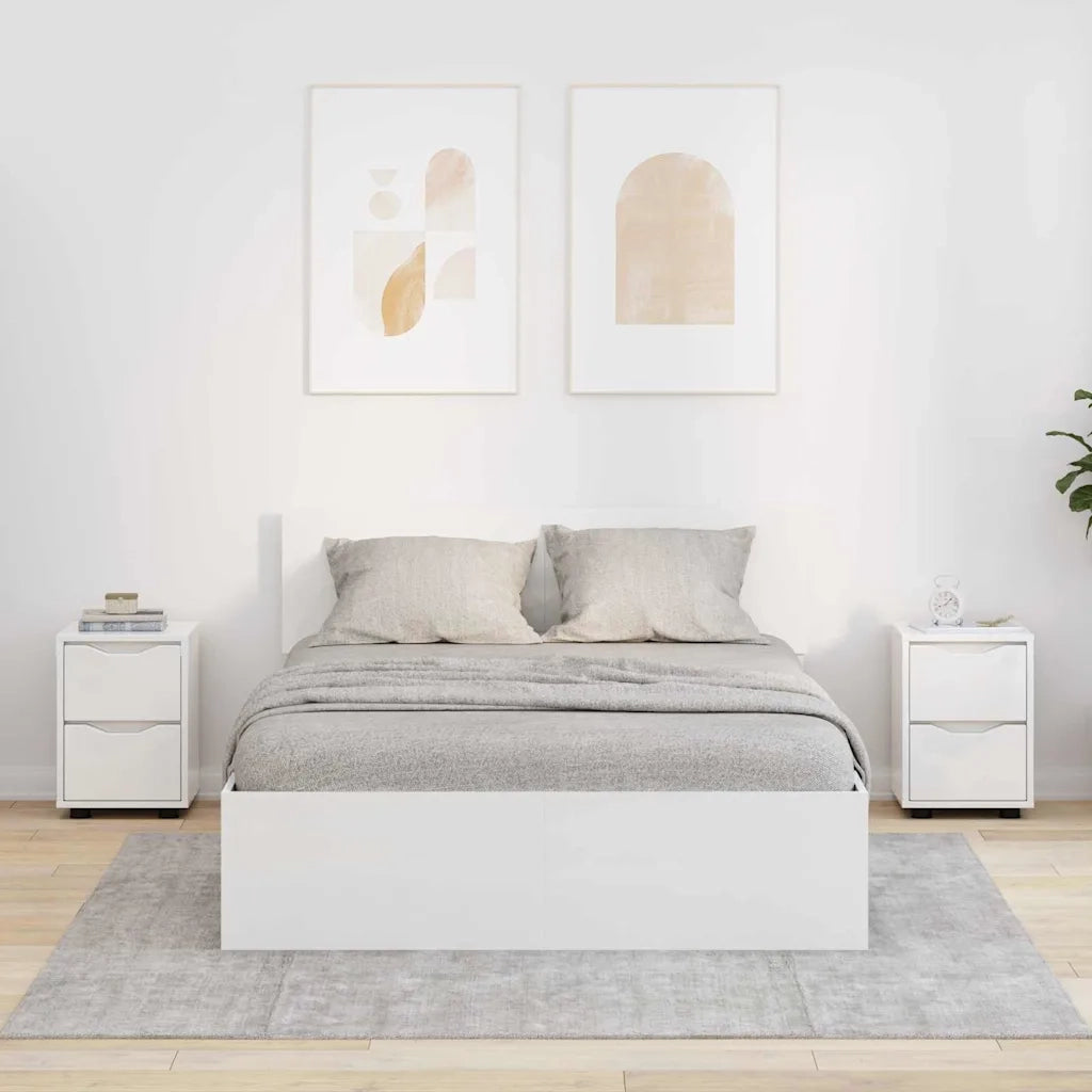 Comodini con cassetto 2 pcs Bianco Lucido 30,5 x 30 x 43 cm