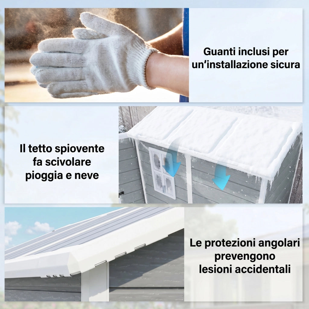 Casetta da Giardino in Resina ¨C zephmum ¨C Grigio 130x180 cm