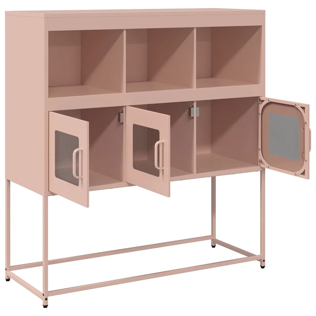 vidaXL Credenza Rosa 100,5x39x107 cm in Acciaio Laminato a Freddo