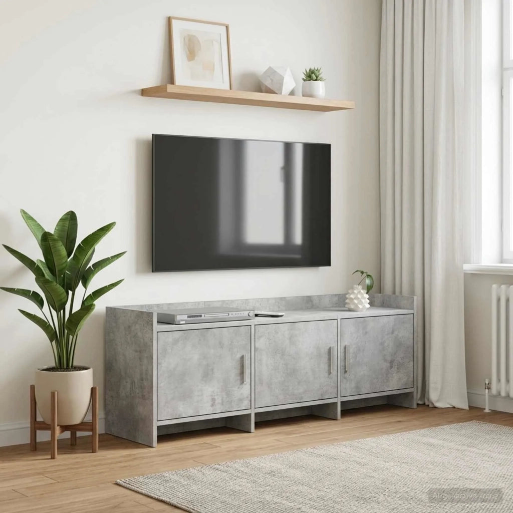 Mobile TV 130 x 33 x 47 cm Grigio Cemento Legno ingegnerizzato 8011198