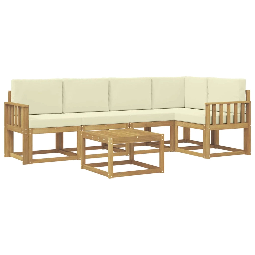Set di divani da esterno con cuscino 6 pcs Bianco e Crema 3387659