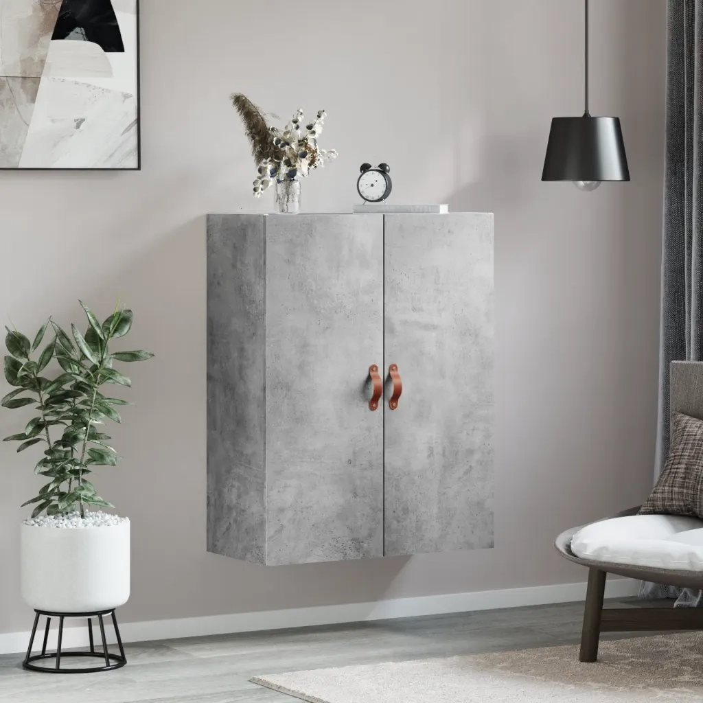 Mobile a Parete Grigio Cemento 69,5x34x90 cm 828400