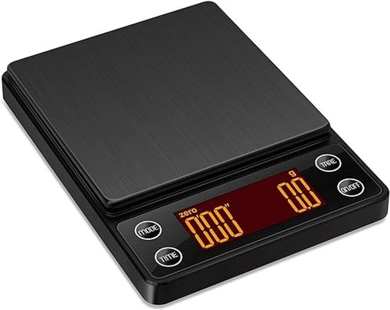 Scalda caffè elettronico 3 kg / 0,1 g precisione Portatile Ricaricabile Automatico sbucciatura e flusso d'acqua intelligente Adatto per appassionati di caffè e baristi (nero)