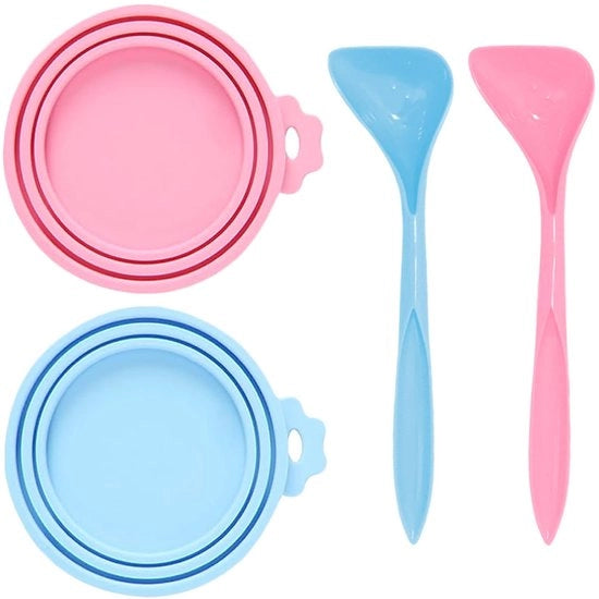 Doppio Blikdeksel in Silicone - Resistent al Lavastoviglie - Adatto per Animali Domestici - Erettore di Pressione - Dimensione Universale - Copertura per Vaschetta