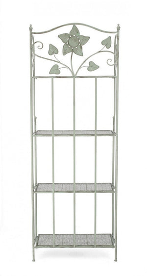 Scaffale 4 Ripiani 59x28x167 cm Harriet in Acciaio Salvia