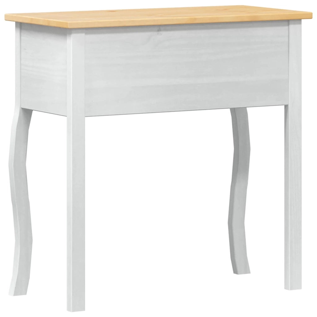 Tavolo Consolle Bianco 73 x 35 x 73 cm Pino massello