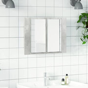 Armadietto a Specchio con Luci LED Grigio Cemento in Acrilico 804960