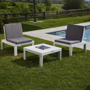 Salottino Outdoor Aixela, set Salotto da Esterno 2 Posti Made in Italy, Bianco