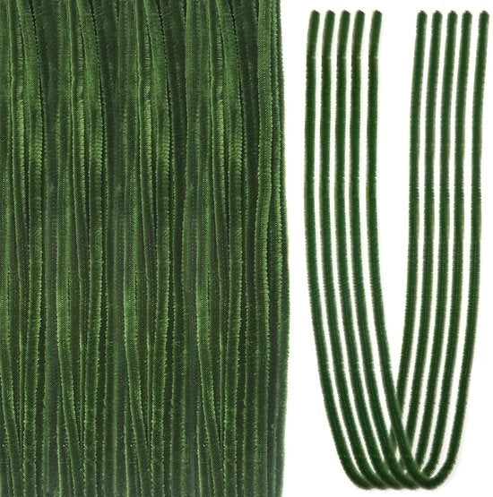 Pijpenragers 100 pezzi - Chenille - Verde/Moschero - 60 cm - Robusto - Creativi - Artefatto - Chenille Filo