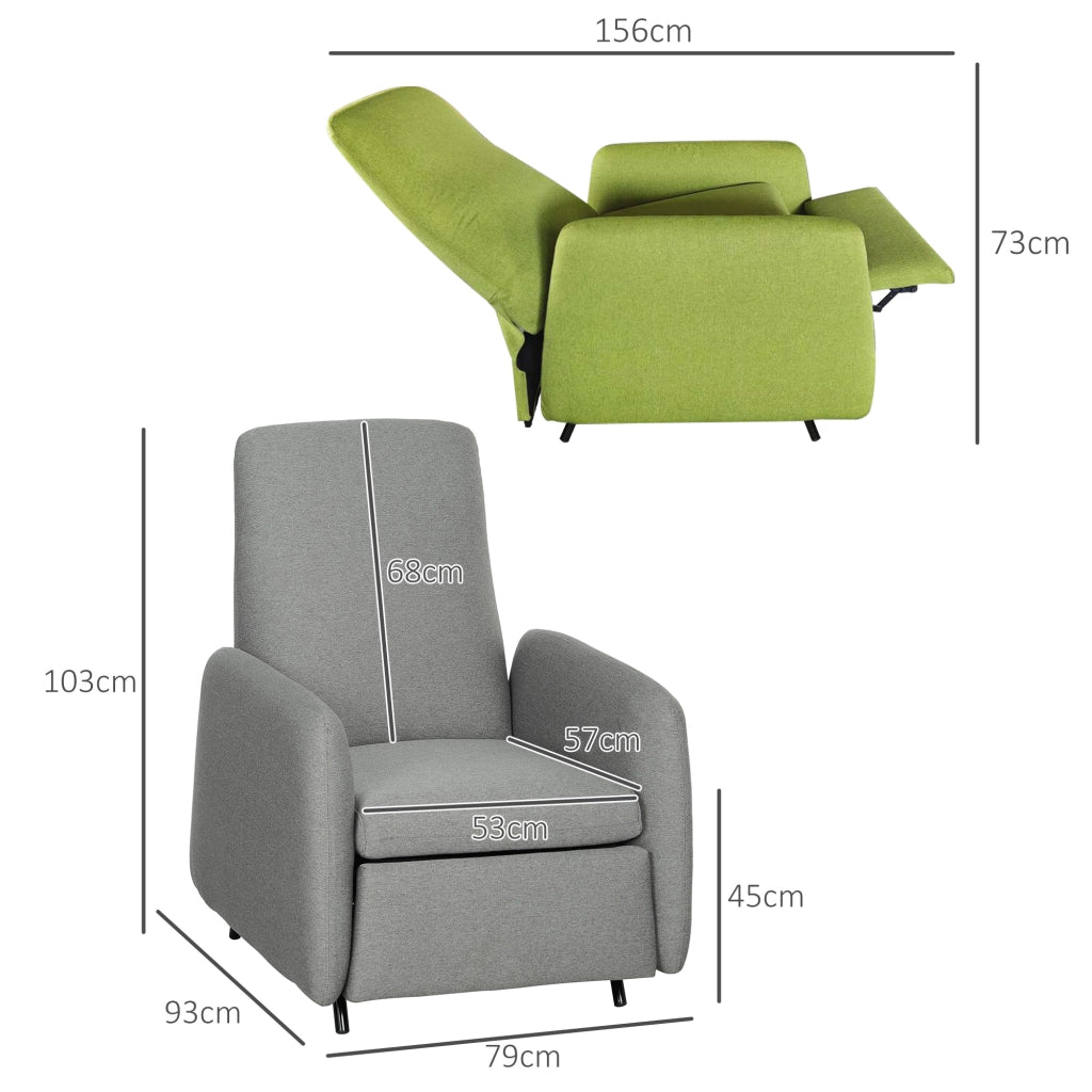 Poltrona Relax Reclinabile con Poggiapiedi Estraibile ¨C zephmum ¨C Grigio