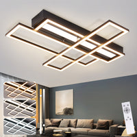 ZMH Lampada da soffitto LED 54W nera dimmerabile con telecomando design per camera letto cucina