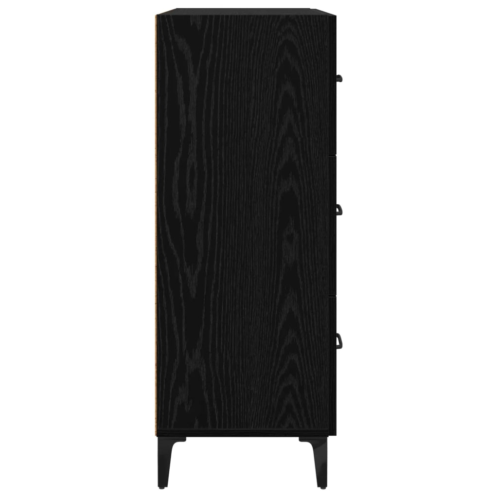 Credenza con cassetto Rovere Nero 69,5 x 34 x 90 cm