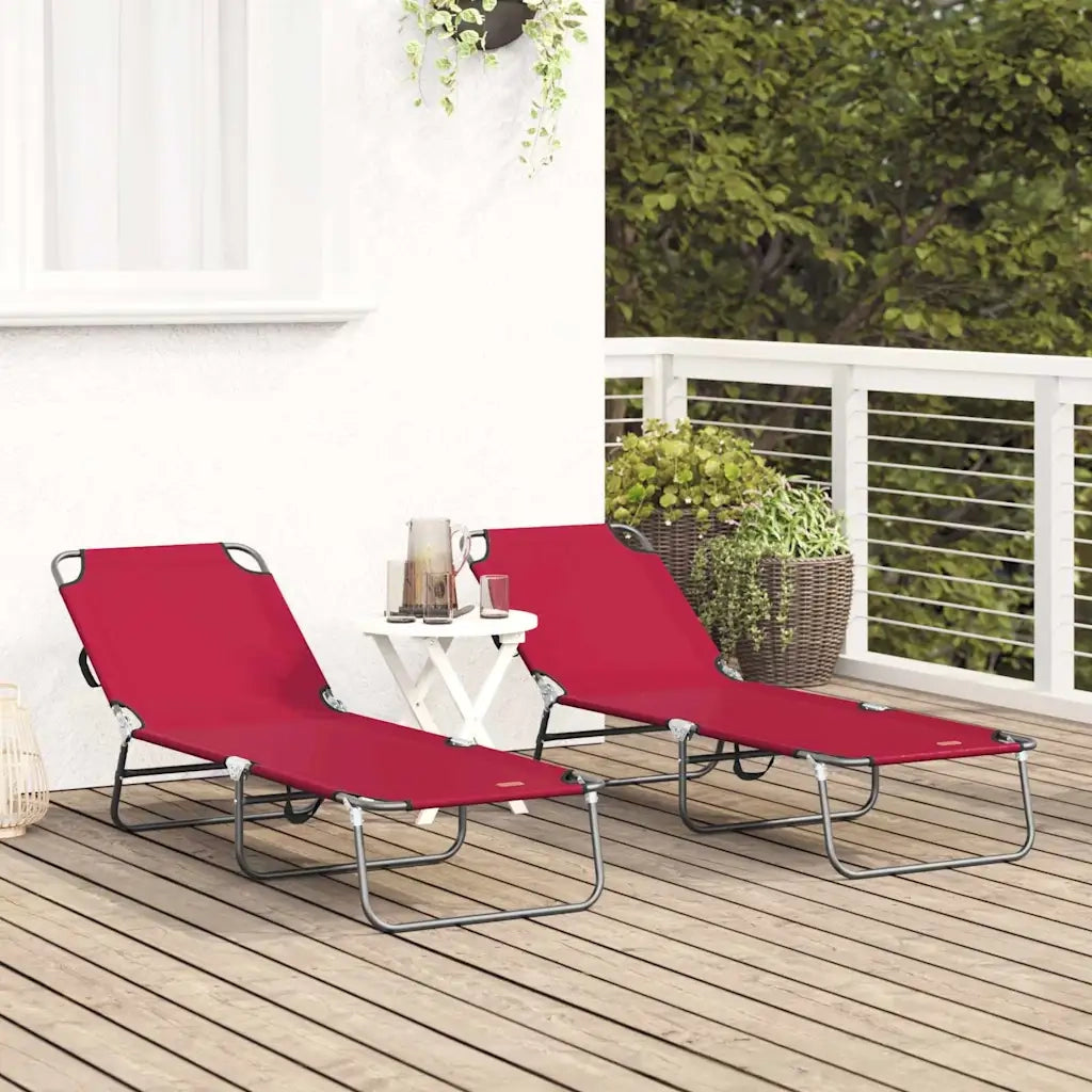 Lettino prendisole pieghevole 2 pcs Rosso 188 x 57 x 86,5 cm 42003148