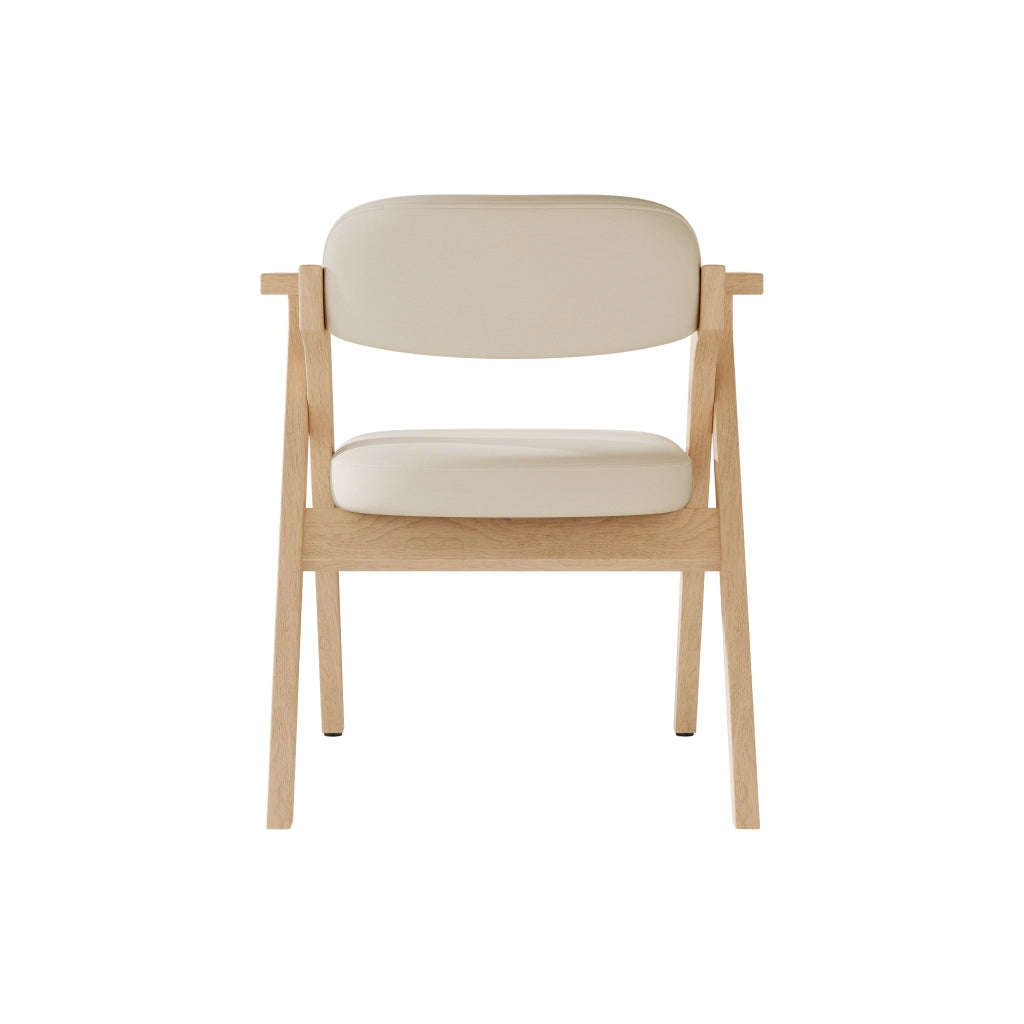 SEDIA Pieghevole in legno massello e lino beige Set da 6 pezzi