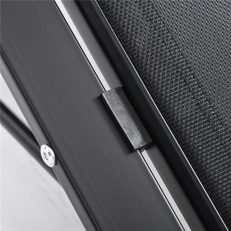 SET 2 LETTINI PRENDISOLE E TAVOLINO CON RIPIANO, IN TESSUTO TRASPIRANTE E METALLO, 59X169X66 CM, NERO
