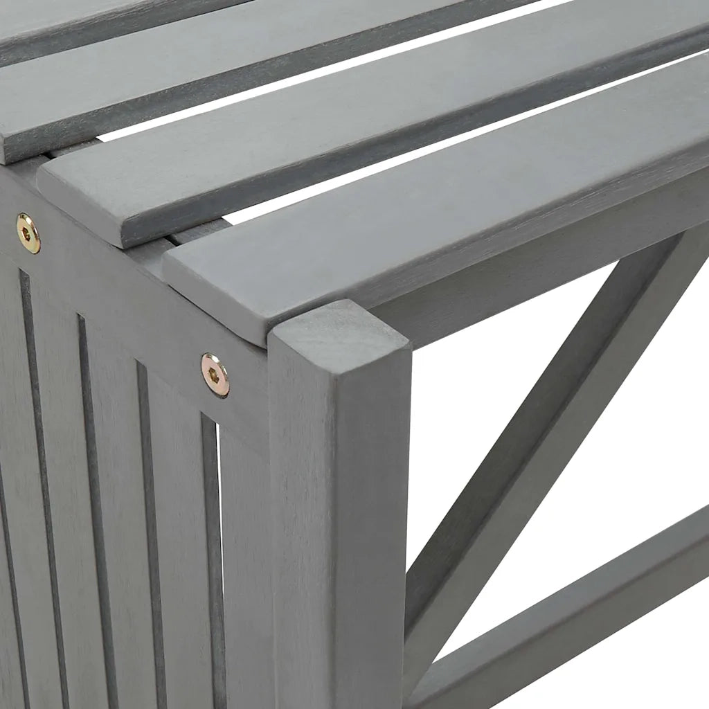 Panca Giardino Angolare e Fioriera 117cm Massello Acacia Grigia cod mxl 41533