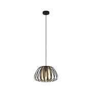 Lampadario Contemporaneo Encinitos 1 Luce Acciaio Nero E Oro