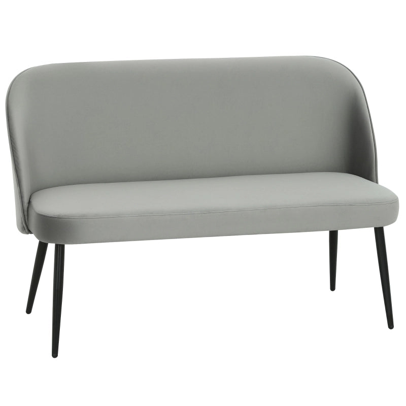 DIVANO 2 POSTI 127x63x84,5 cm Grigio in metallo e legno