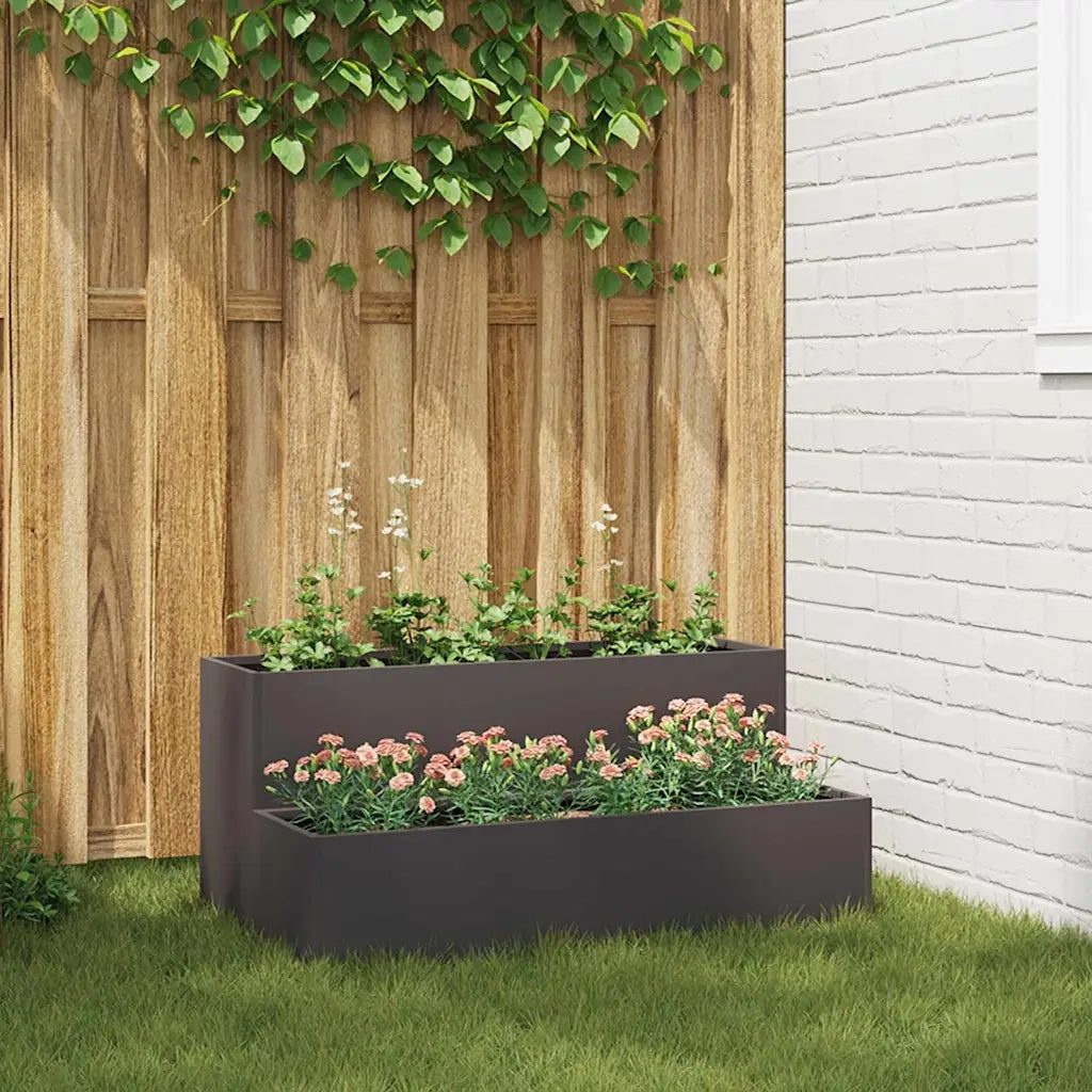Fioriere | Cassetta per fiori | Vaso da giardino Nero 100 x 60 x 45 cm