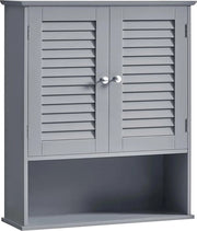 Cassettone da bagno - Mobili di archiviazione - Organizzatore - Pannello regolabile - 30x30x82cm - Grigio - MDF - Porte a grata