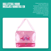 Borsa da ginnastica per bambini - Sporttasca per danza - Borsa da spalla regolabile - Borsa da viaggio per bambini - Grande capacità - Materialesatino