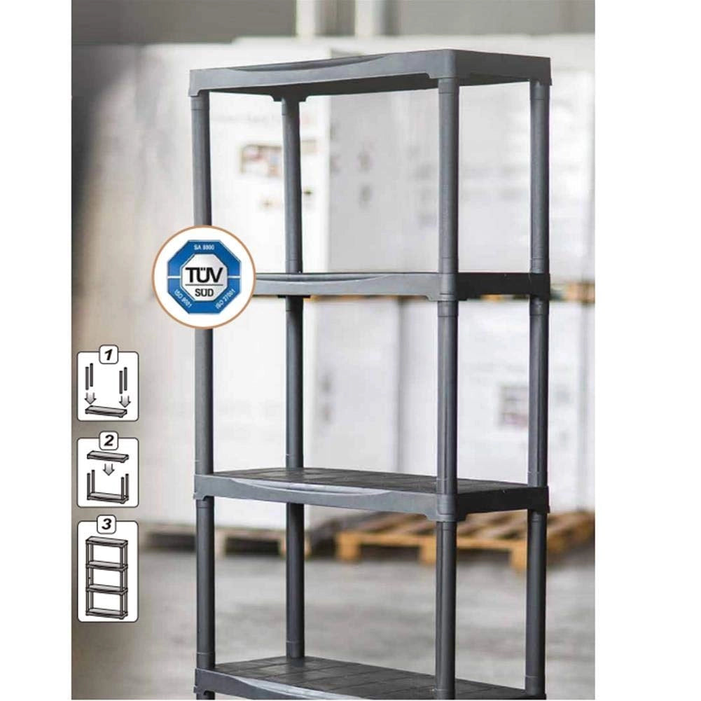 Scaffale Kit Resina Tempo 4 Ripiani Cm 60X30 H.cm 133