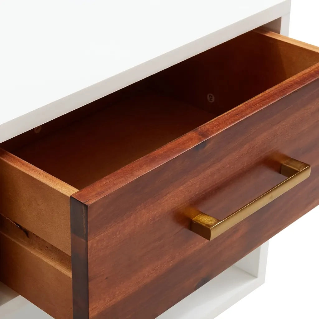 Comodini in Legno Massello di Acacia 2 pz-Set di 2 Tavolino da notte 40x30x57 cm