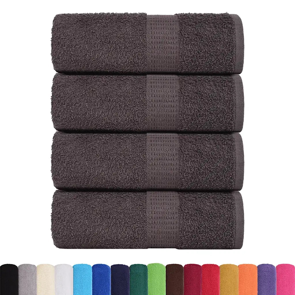 Asciugamani Ospiti 4 pz Antracite 30x50 cm 360 g/mÂ² 100% Cotone