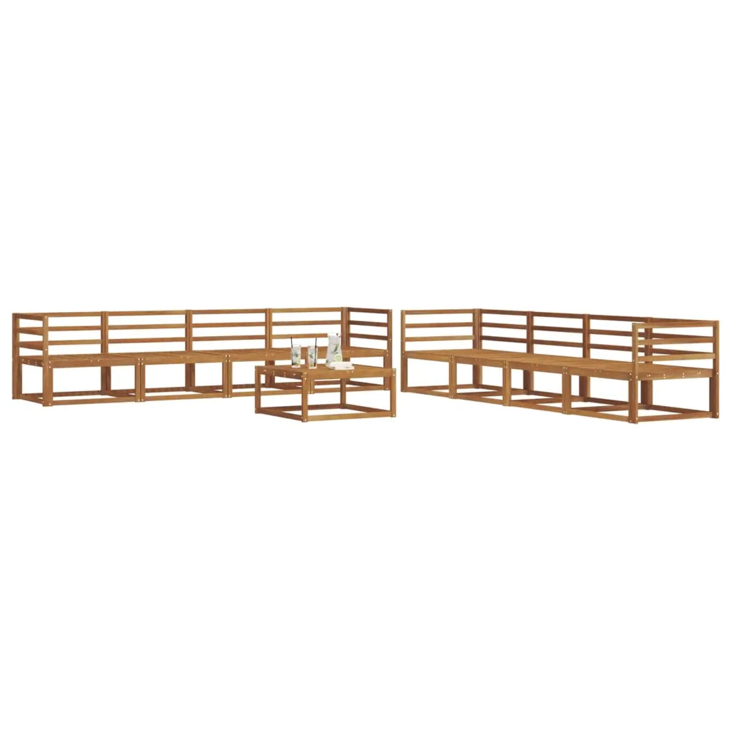 Set di divani da esterno 9 pcs Naturale