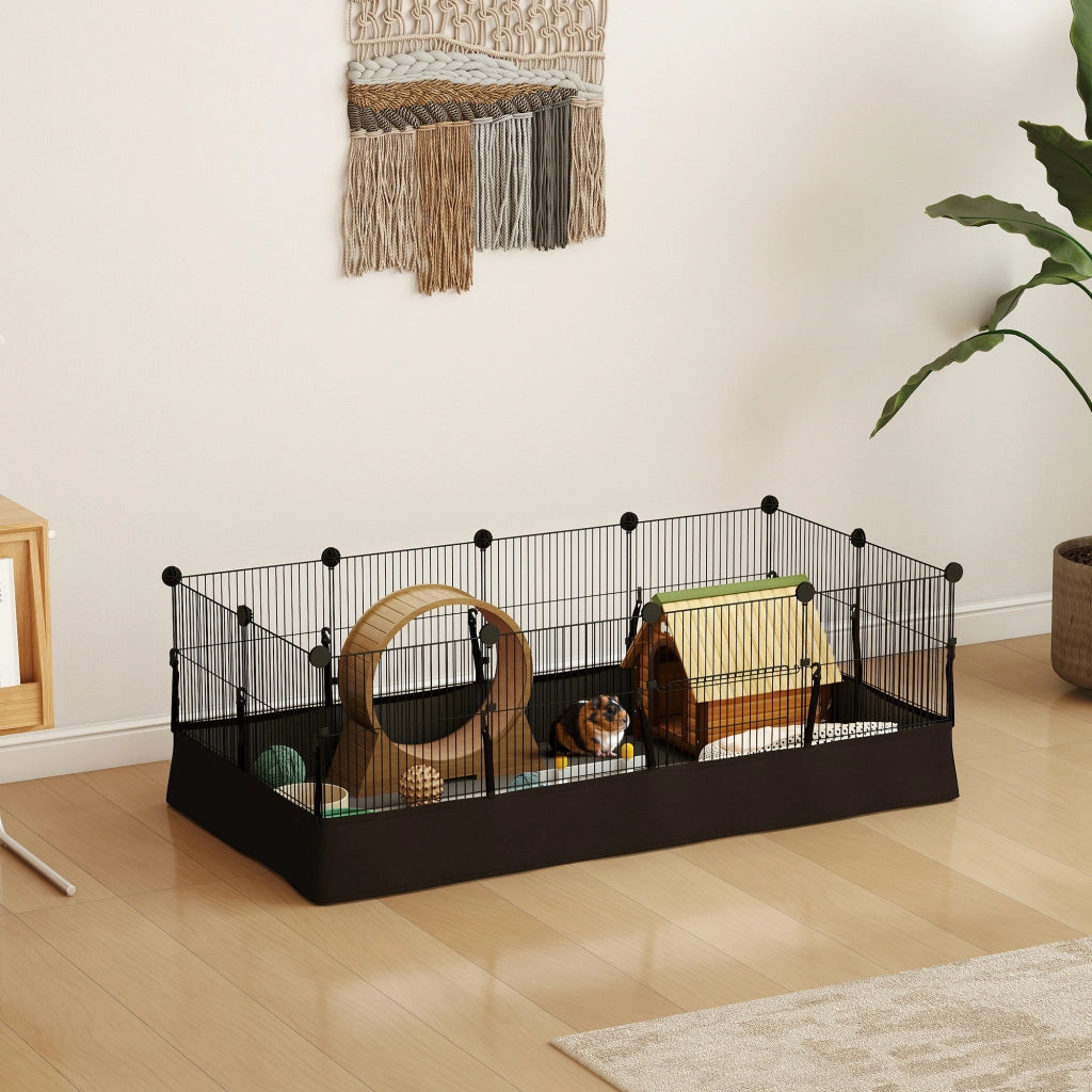 Recinto per Animali Domestici Modulabile ¨C zephmum ¨C Nero, Acciaio, 120x60x40 cm