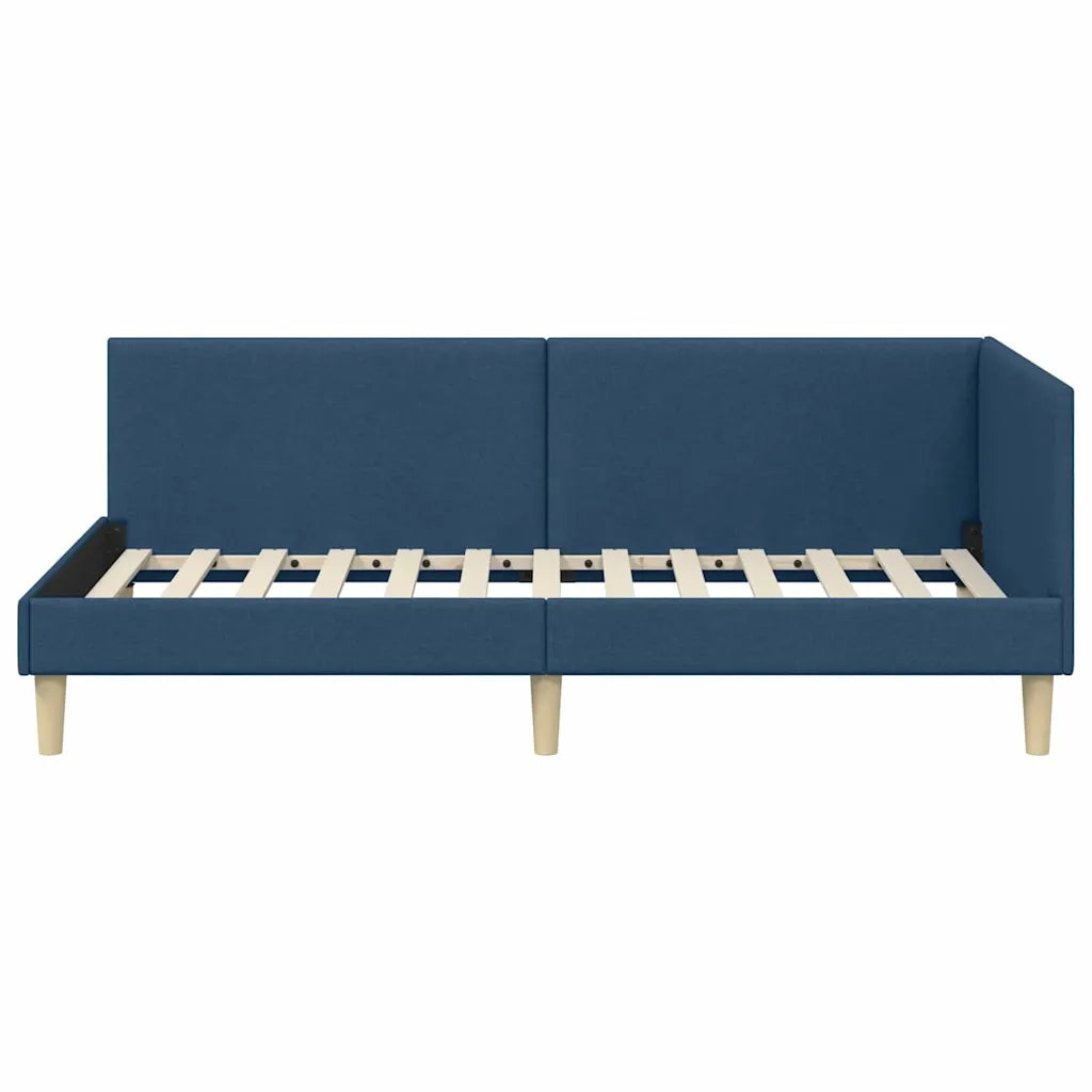 Cornice del letto ad angolo con testiera Blu 90 cm x 190 cm