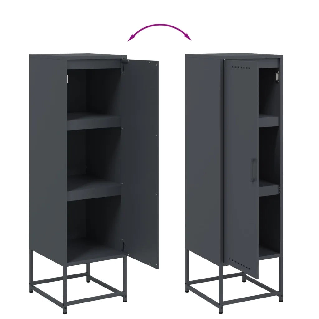Credenza | Madia | Buffet da pranzo | Armadio da pranzo Antracite 36x39x123 cm in Acciaio