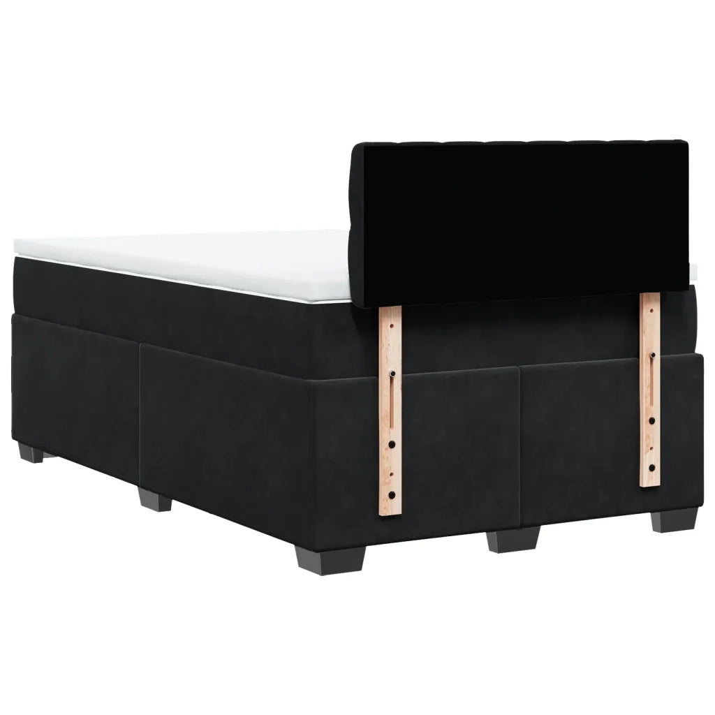 Giroletto a Molle con Materasso Nero 120x190 cm in Velluto 3286266