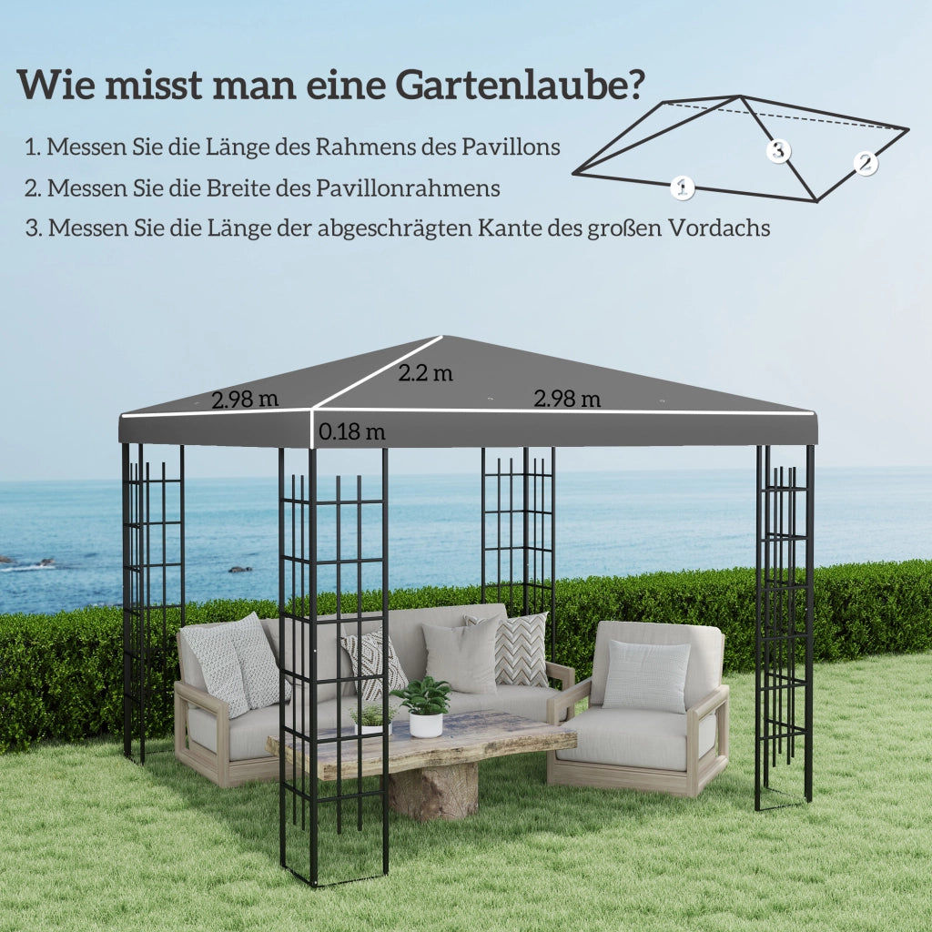 Tenda da giardino ¨C zephmum ¨C 3x3 m, grigio scuro, UPF30+