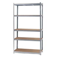 Scaffale per carichi pesanti zincato 100x60x200cm Scaffale a incastro 5 ripiani 200kg/piano