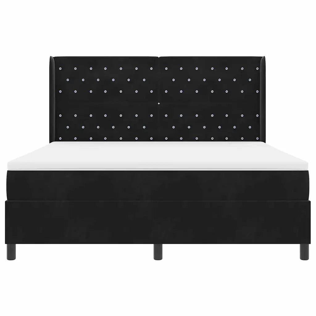 Letto a molle con materasso Nero 180 x 200 cm Velluto 3341968