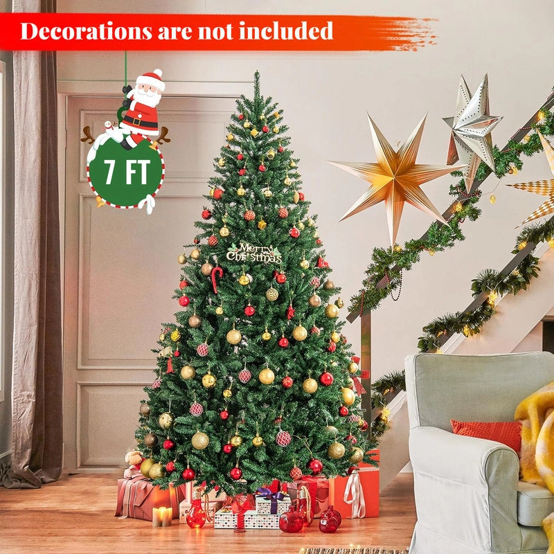 Albero di Natale artificiale 180 cm, albero di Natale con guanti e 866 punte di rami, supporto in metallo, montaggio rapido, ignifugo, abete
