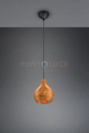 SPROUT SOSPENSIONE IN SISAL COLORE NATURALE D. 18CM 1 LUCE ATTACCO E14 IN RATTAN