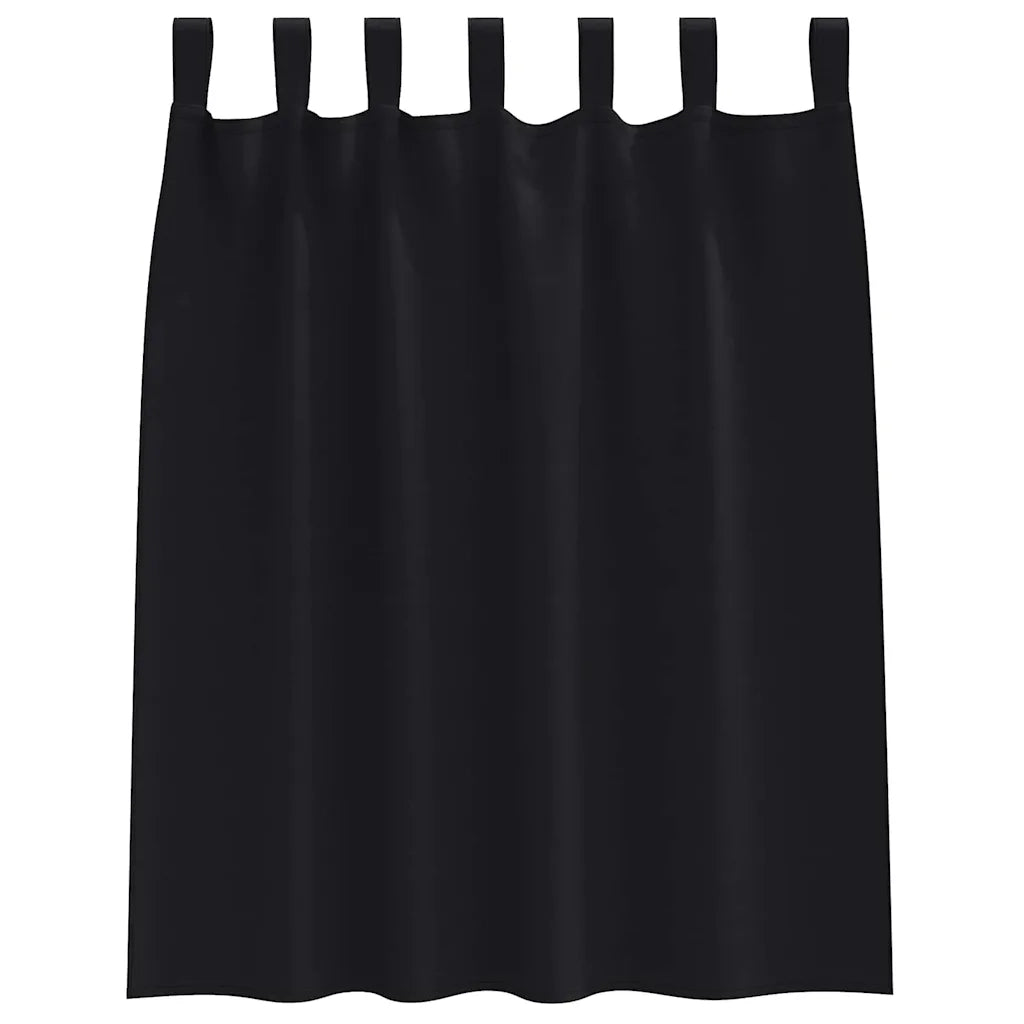 vidaXL Tende con tende 2 pcs Nero Poliestere