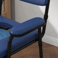Sedia Comoda 5 in 1 per Anziani e Disabili per WC e Doccia, Altezza Regolabile e Secchio Rimovibile, Blu