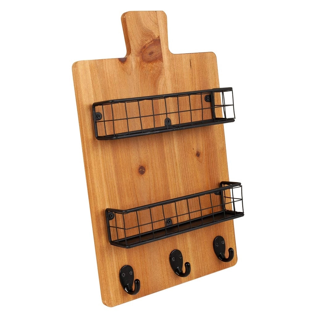 Appendiabiti con ripiani in legno e metallo marrone 23x6,5x38,5h