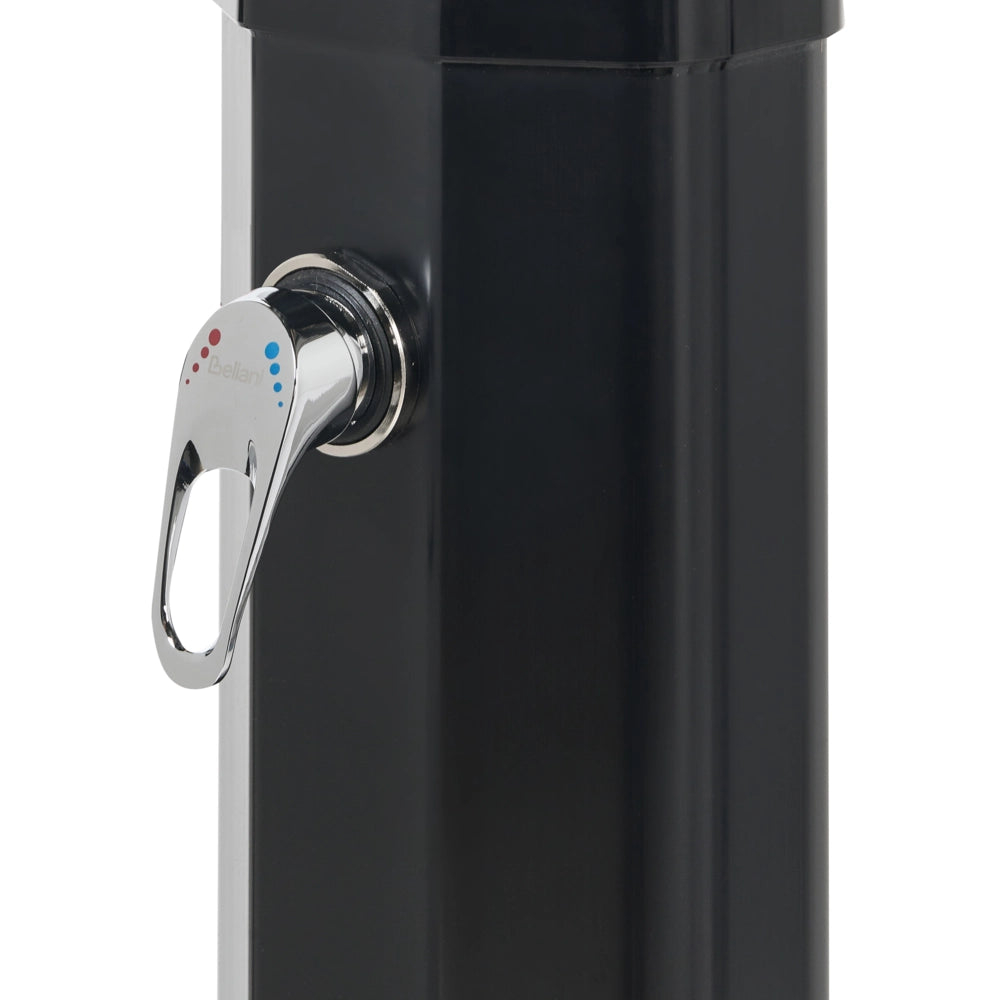 Set doccia miscelatore da esterno in PVC nero con funzione pioggia alimentato ad energia solare Giardino moderno
